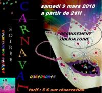 Samedi 9/03/2019 Soirée carnaval deguisement obligatoire entré a 5€