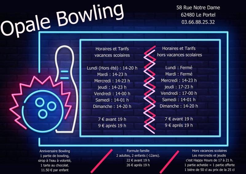 Horaires Opale Bowling